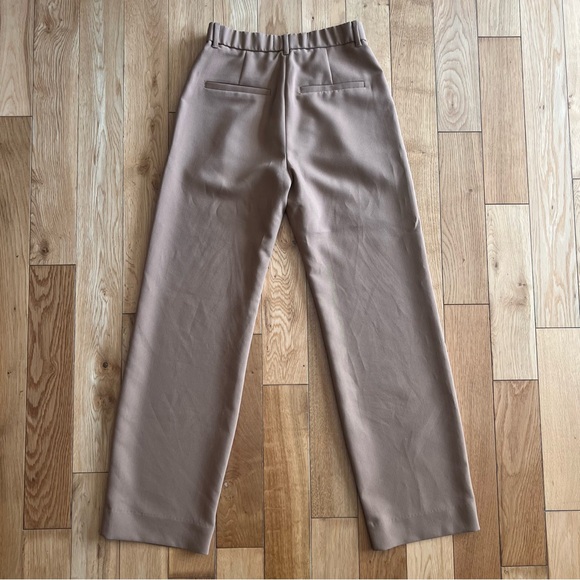 Abercrombie & Fitch Womens Brown Straight Wide Leg Pleated Trouser Pants 0/25 - Picture 6 of 9